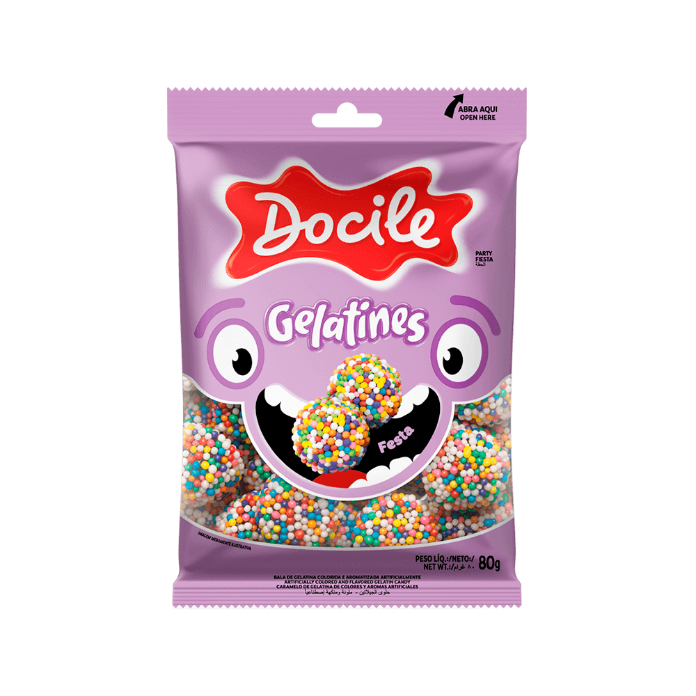 imagem de BALA DOCILE GELATINES 80G FESTA