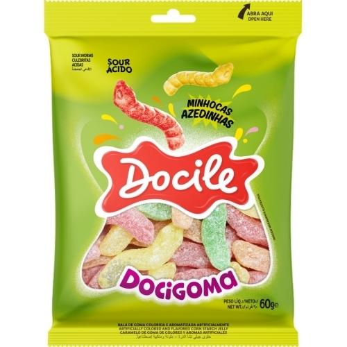 imagem de BALA DOCILE 90G DOCIGOMA MINHOCAS AZEDINHAS