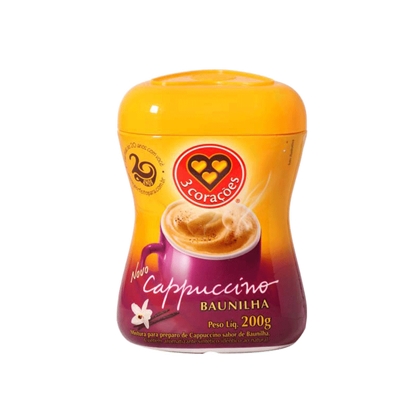 imagem de CAPPUCCINO 3 CORAÇÕES BAUNILHA 200G