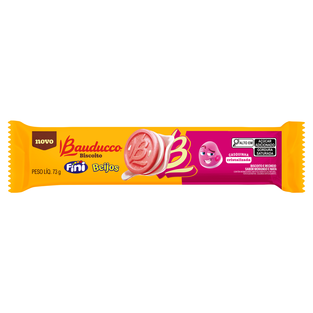 imagem de BISCOITO RECHEADO BAUDUCCO 73G FINI BEIJOS