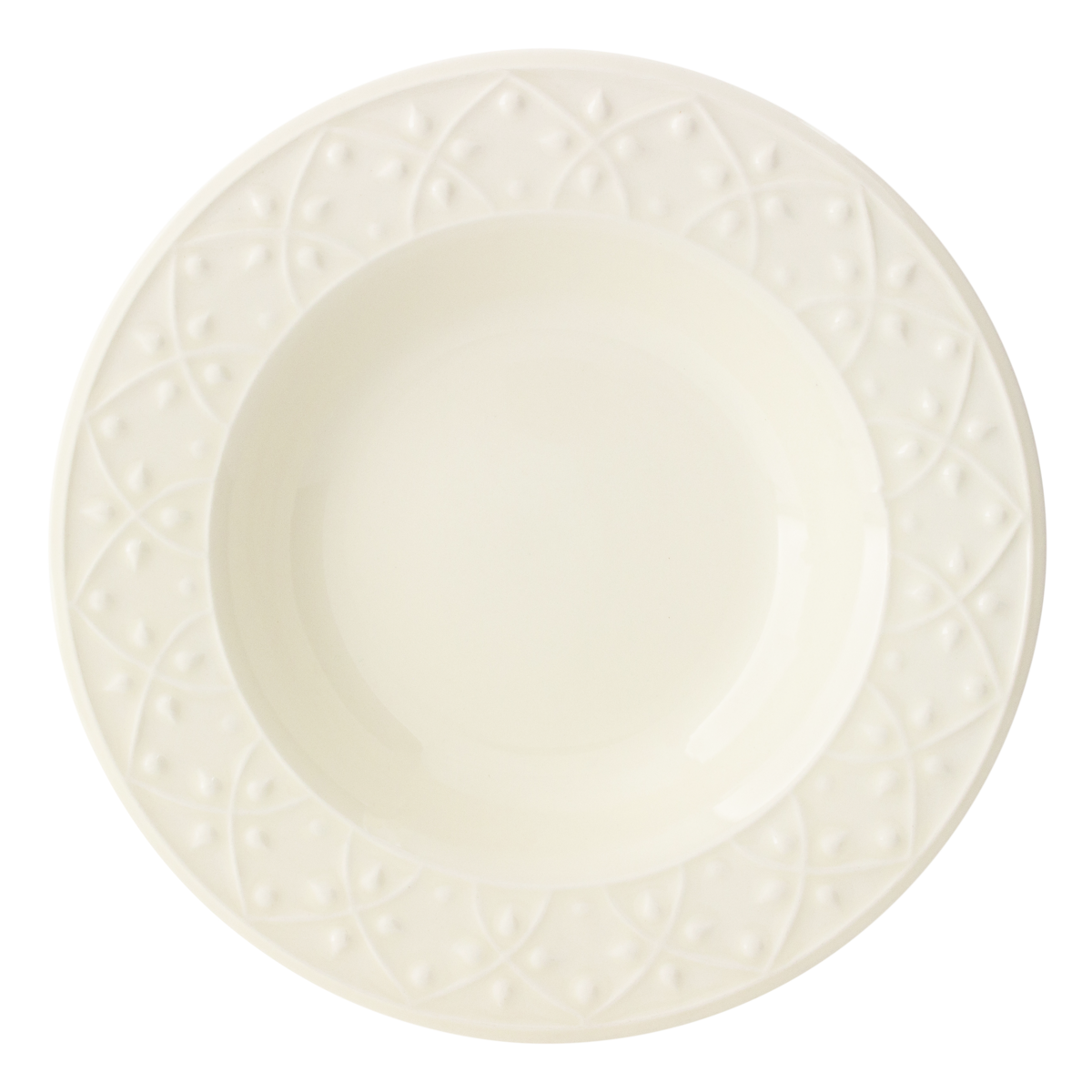 imagem de PRATO FUNDO 23CM COM RELEVO MARFIM 58493