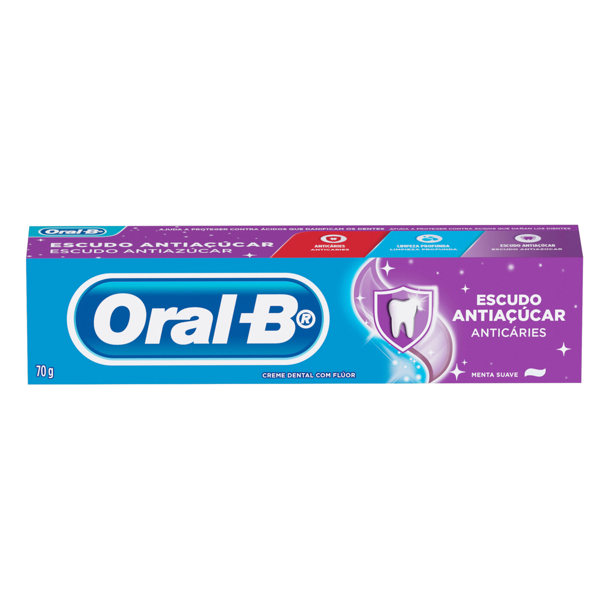 imagem de CREME DENTAL ORAL B ESCUDO A AÇÚCAR 70G MENTA SUAVE