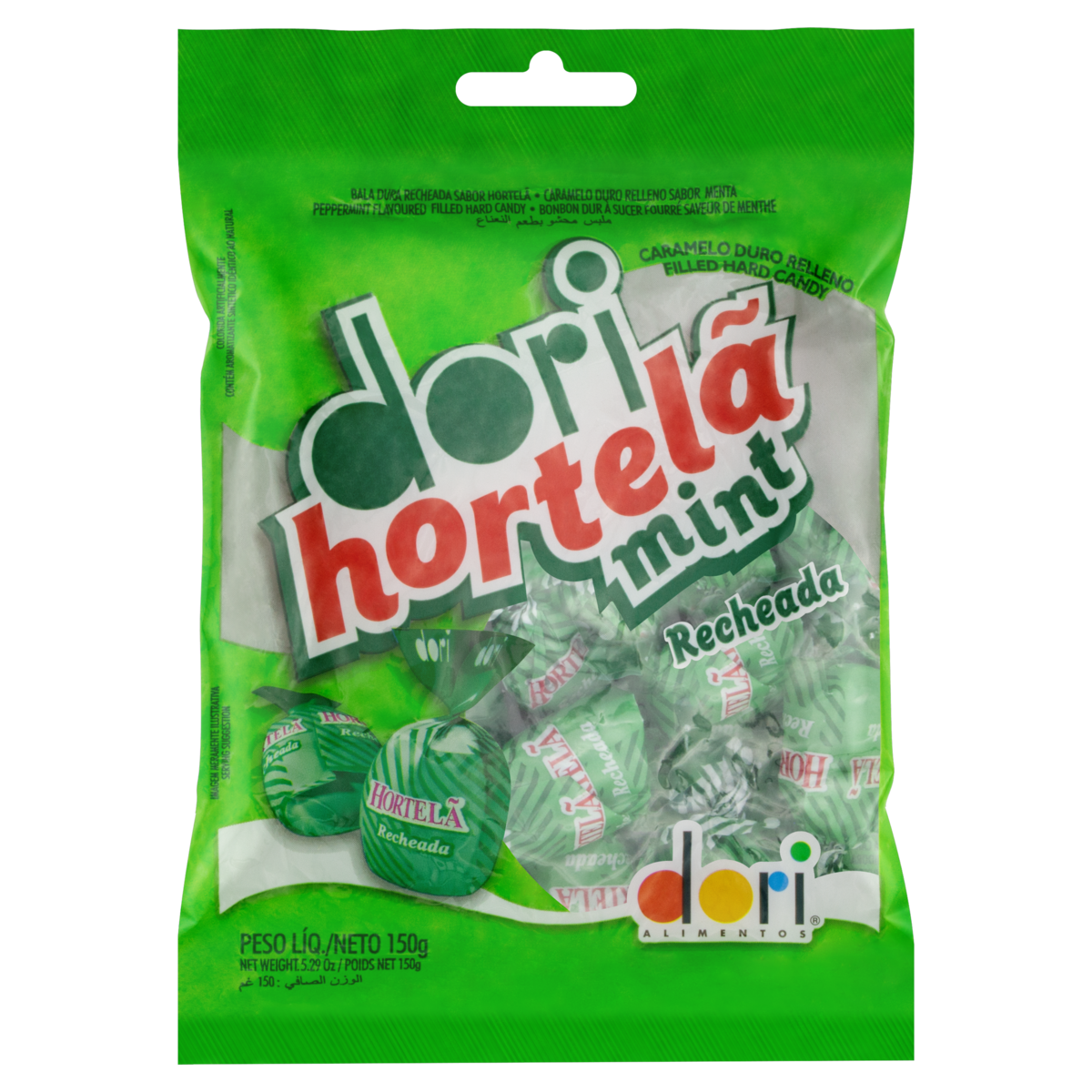 imagem de BALA DORI HORTELÃ RECHEADA PACOTE 100G