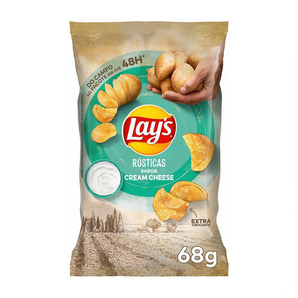 imagem de BATATA ELMA CHIPS LAYS 62G RÚSTICA CREAM CHEESE