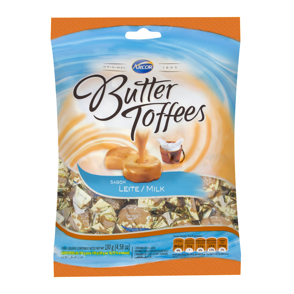 imagem de BALA ARCOR BUTTER TOFFEE 100G LEITE PACOTE