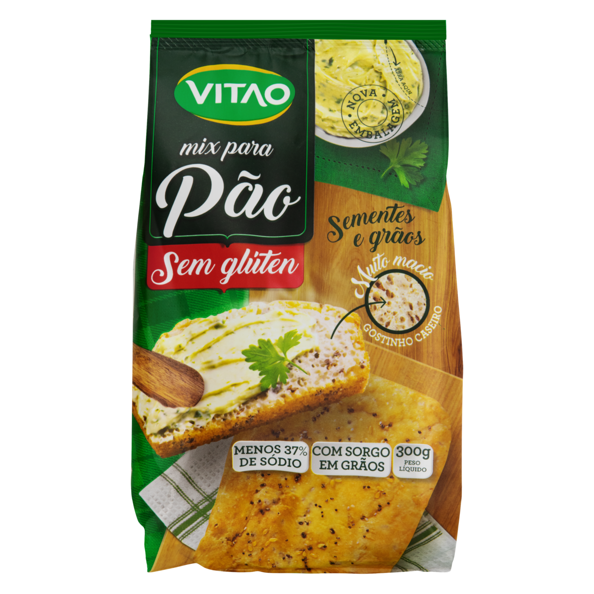 imagem de VITAO MIX PÃO S GLÚTEN SEMENTES 300GR