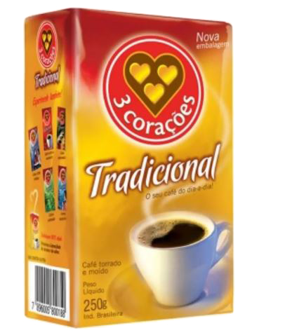 imagem de CAFÉ 3 CORAÇÕES TRADICIONAL VÁCUO 250G