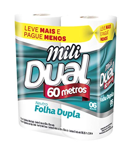 imagem de PAPEL HIGIÊNICO MILI DUAL F DUPL 60MT 6UN