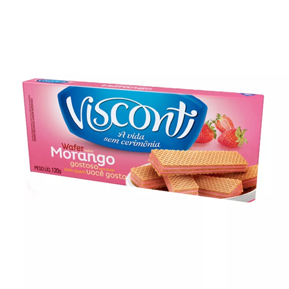 imagem de BISCOITO WAFER VISCONTI 120G MORANGO