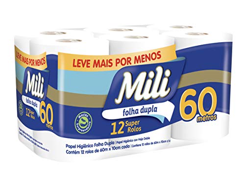 imagem de PAPEL HIGIÊNICO MILI DUAL 60MT FD 12UN