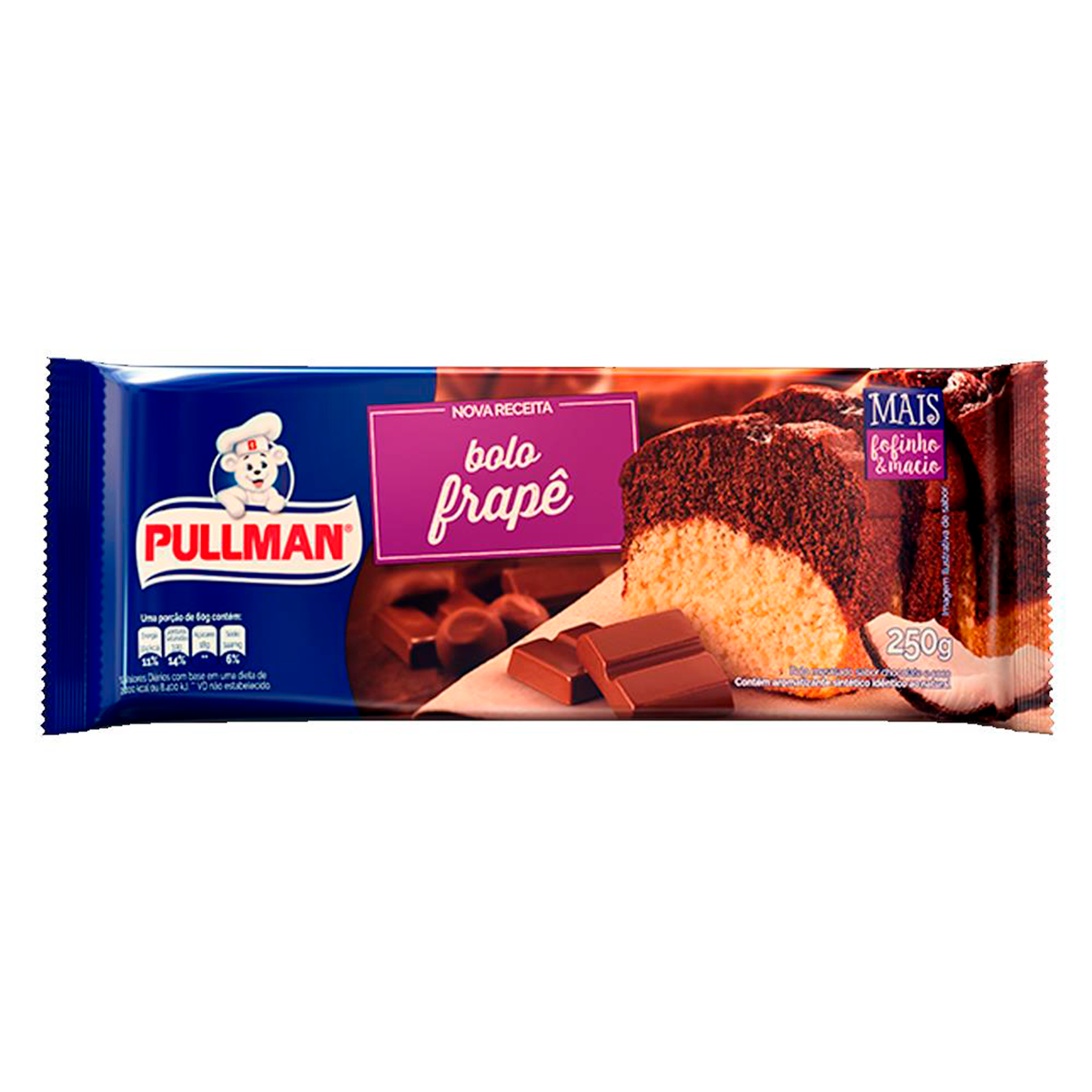 imagem de BOLO PULLMAN 250G FRAPE COCO CHOCOLATE