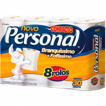 imagem de PAPEL HIGIÊNICO PERSONAL FS C8 NEUTRO BRANQ FOFISSIMO