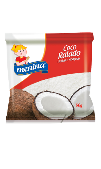 imagem de COCO RALADO MENINA 50G ÚMIDO ADOÇADO