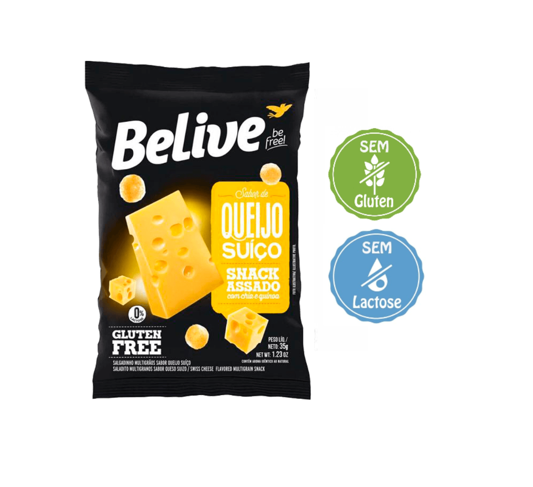 imagem de BELIVE SNACKS 35G QUEIJO SUICO