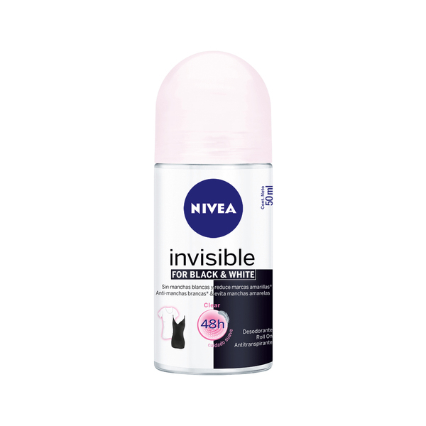 imagem de DESODORANTE ROLL ON NIVEA BLACK WHITE INVISIBLE 50ML