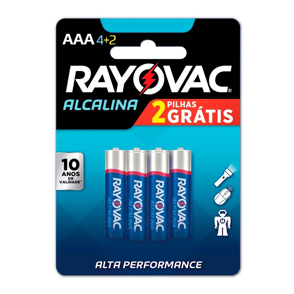 imagem de PILHA RAYOVAC PALITO ALCALINA C/6UN