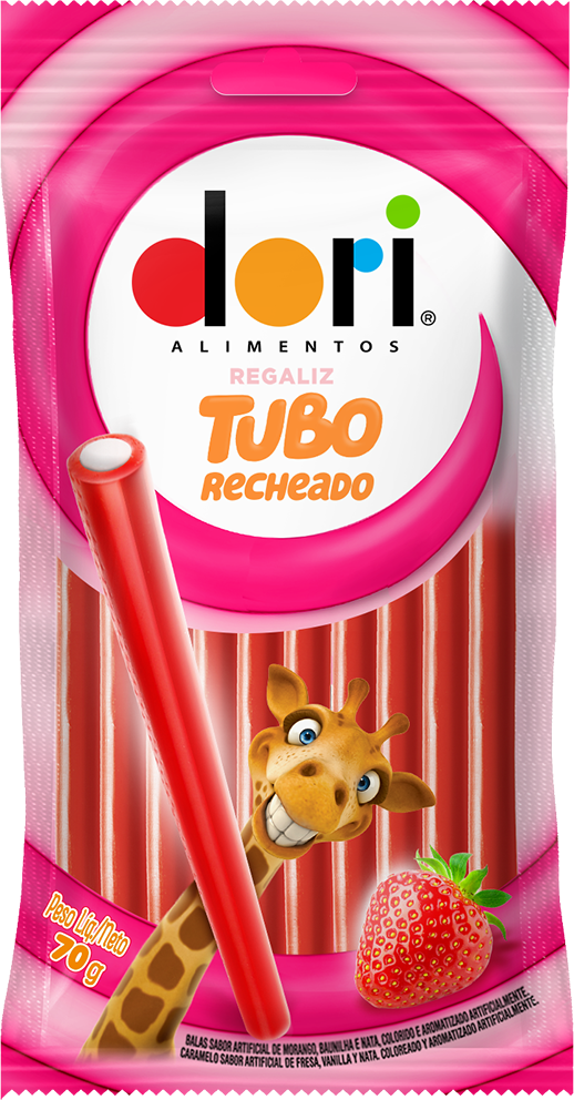 imagem de BALA DORI REGALIZ TUBO MORANGO 70G
