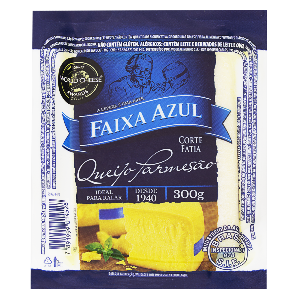 imagem de QUEIJO PARMESÃO FAIXA AZUL FATIA 300G