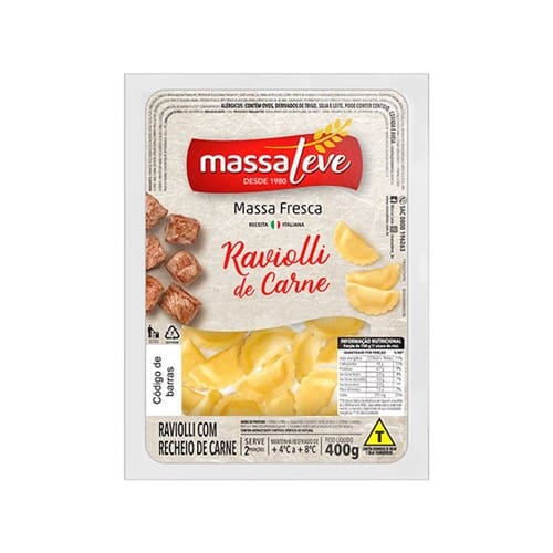 imagem de RAVIOLLI CARNE MASSA LEVE 400G