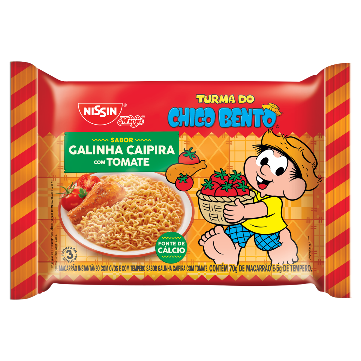 imagem de MACARRÃO NISSIN CHICO BENTO 75G GAL CAIP TOMATE