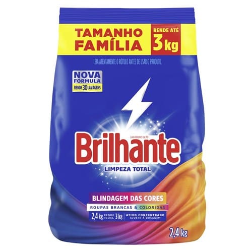imagem de DETERGENTE PÓ BRILHANTE 2.4KG LIMPEZA TOTAL SCH