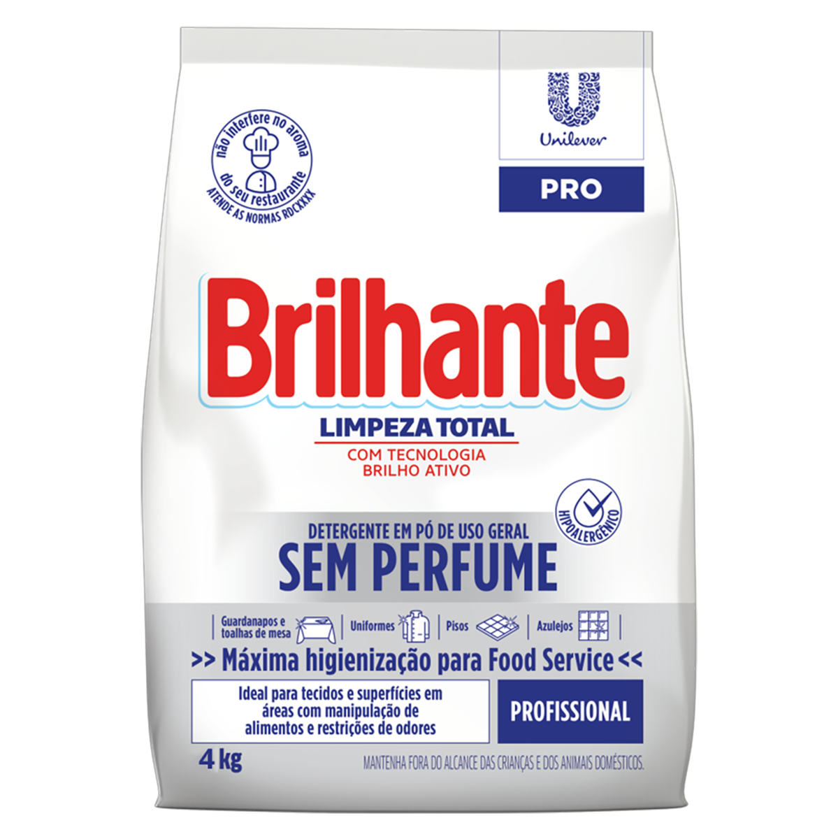 imagem de DETERGENTE PÓ BRILHANTE 4KG S/PERFUME