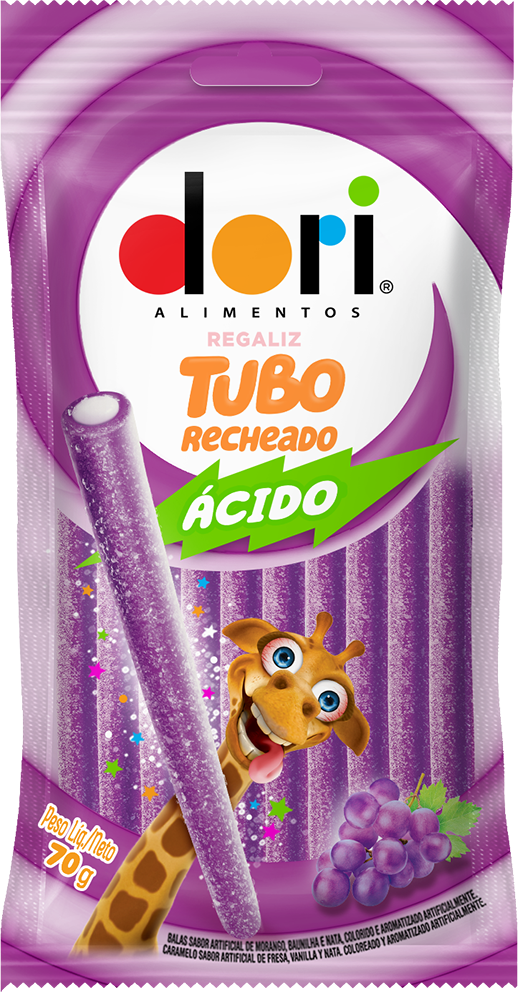 imagem de BALA DORI REGALIZ TUBO UVA  ÁCIDO 70G
