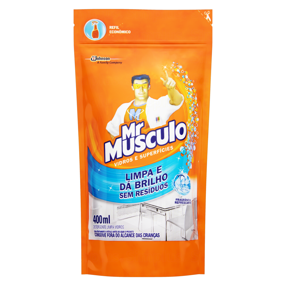 imagem de MR MÚSCULO LIMPA VIDROS 400ML REFIL PLÁSTICO