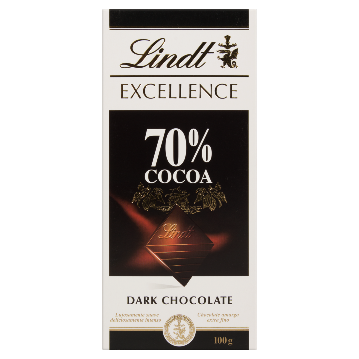 imagem de CHOCOLATE SUÍÇO LINDT EXCELLENCE 70% COCOA 100G