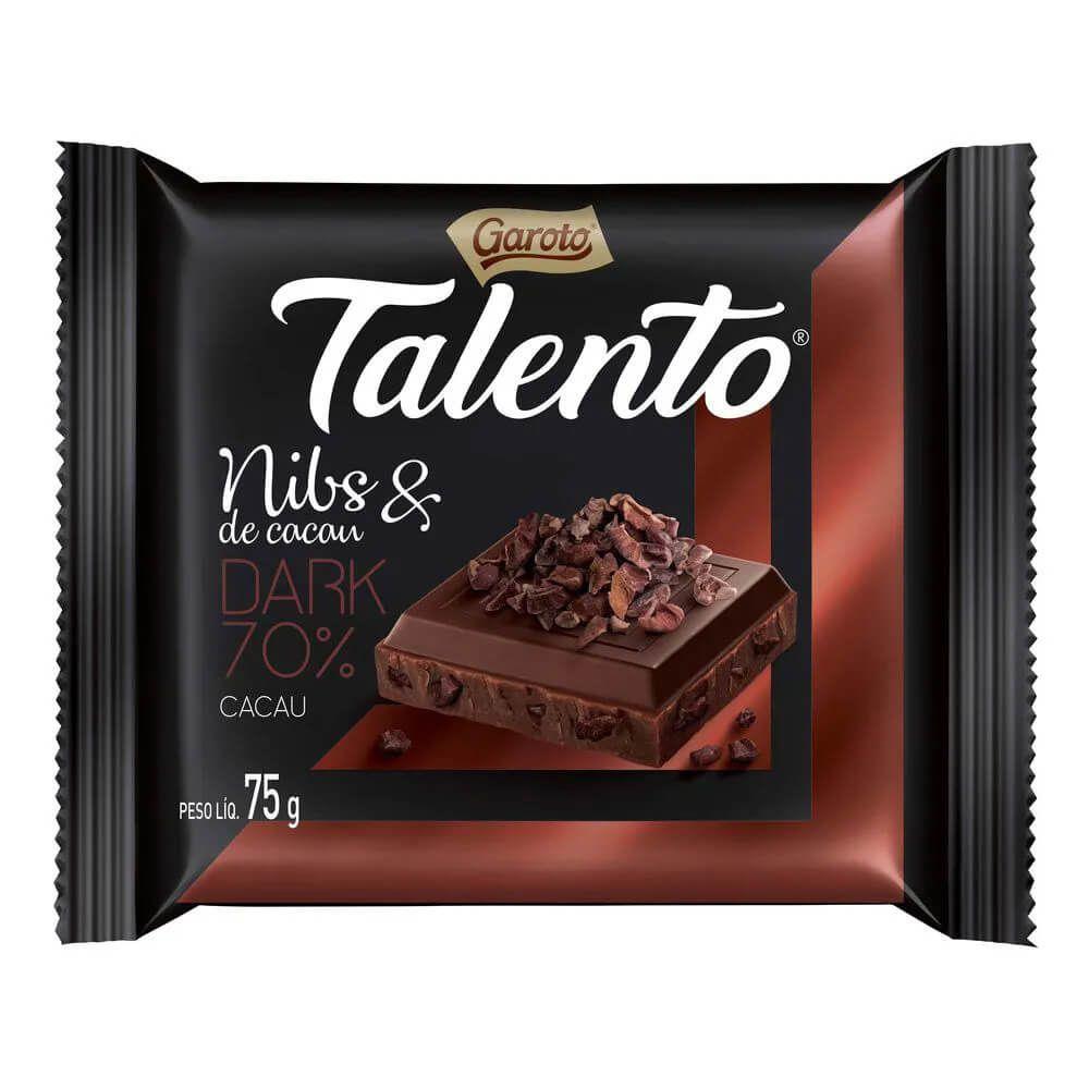 imagem de CHOCOLATE TALENTO DARK 75G NIBS DE CACAU