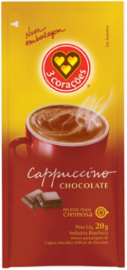 imagem de CAPPUCCINO 3 CORAÇÕES CHOCOLATE 20G