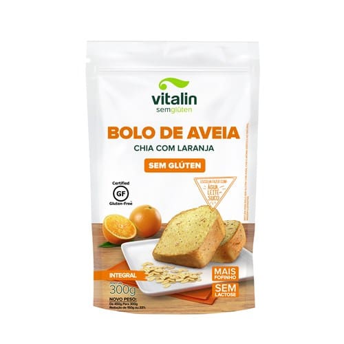 imagem de VITALIN MIST BOLO S/GLÚTEN LARANJA 300GR