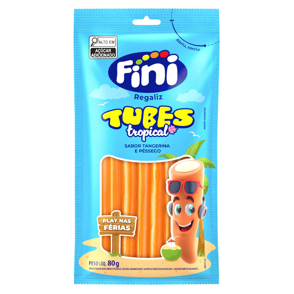 imagem de BALA GELATINA FINI TUBES 80G PCT TROPICAL