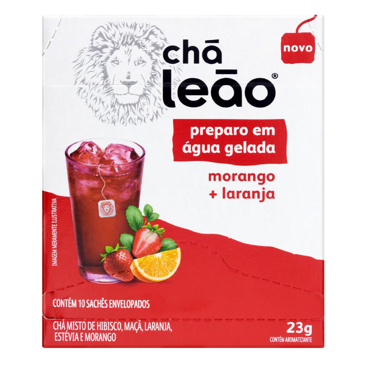 imagem de CHÁ LEÃO GELADO MORANGO LARANJA 23G