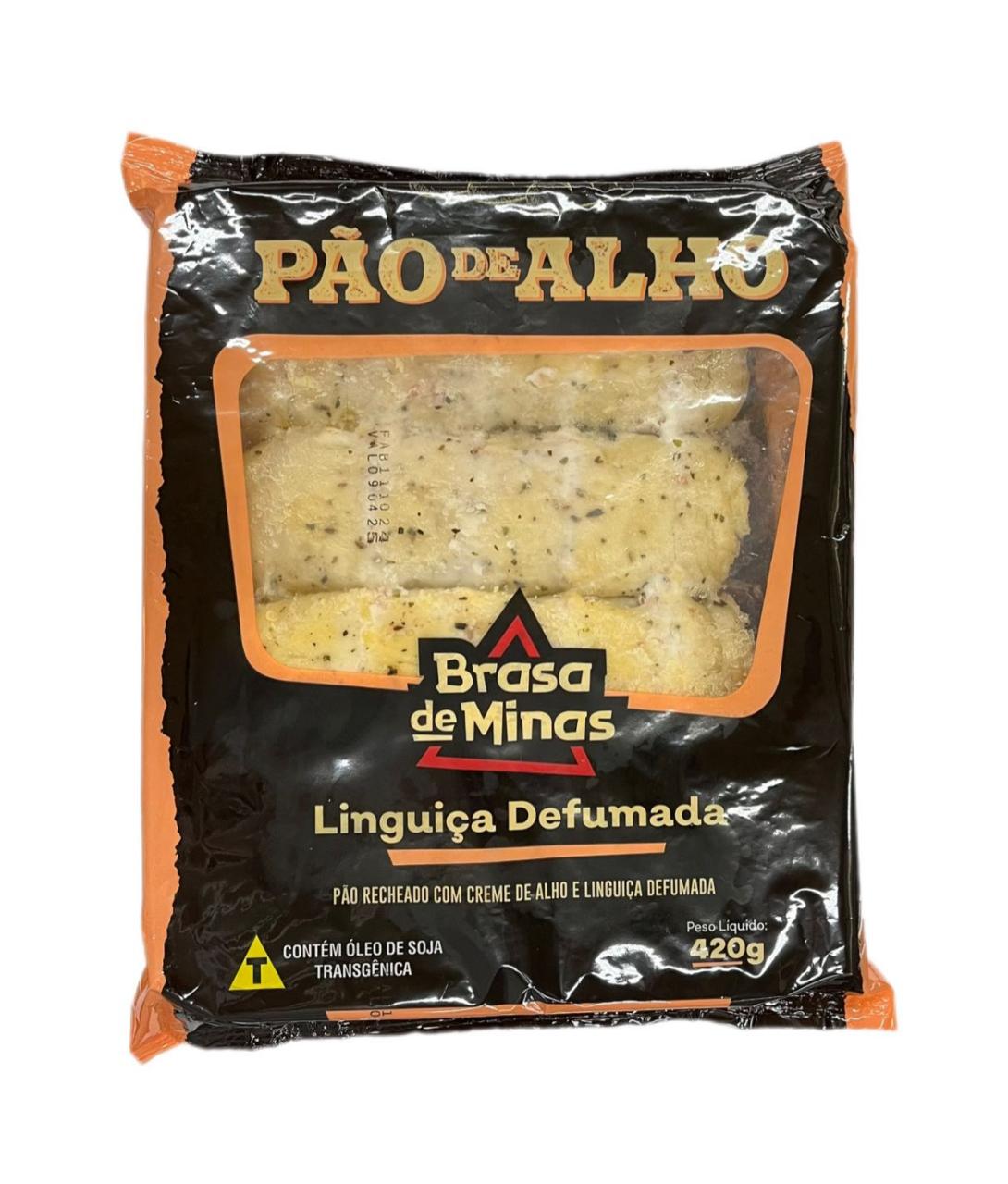 imagem de PÃO ALHO BRASA DE MINAS 440G LINGUIÇA DEFUMADA