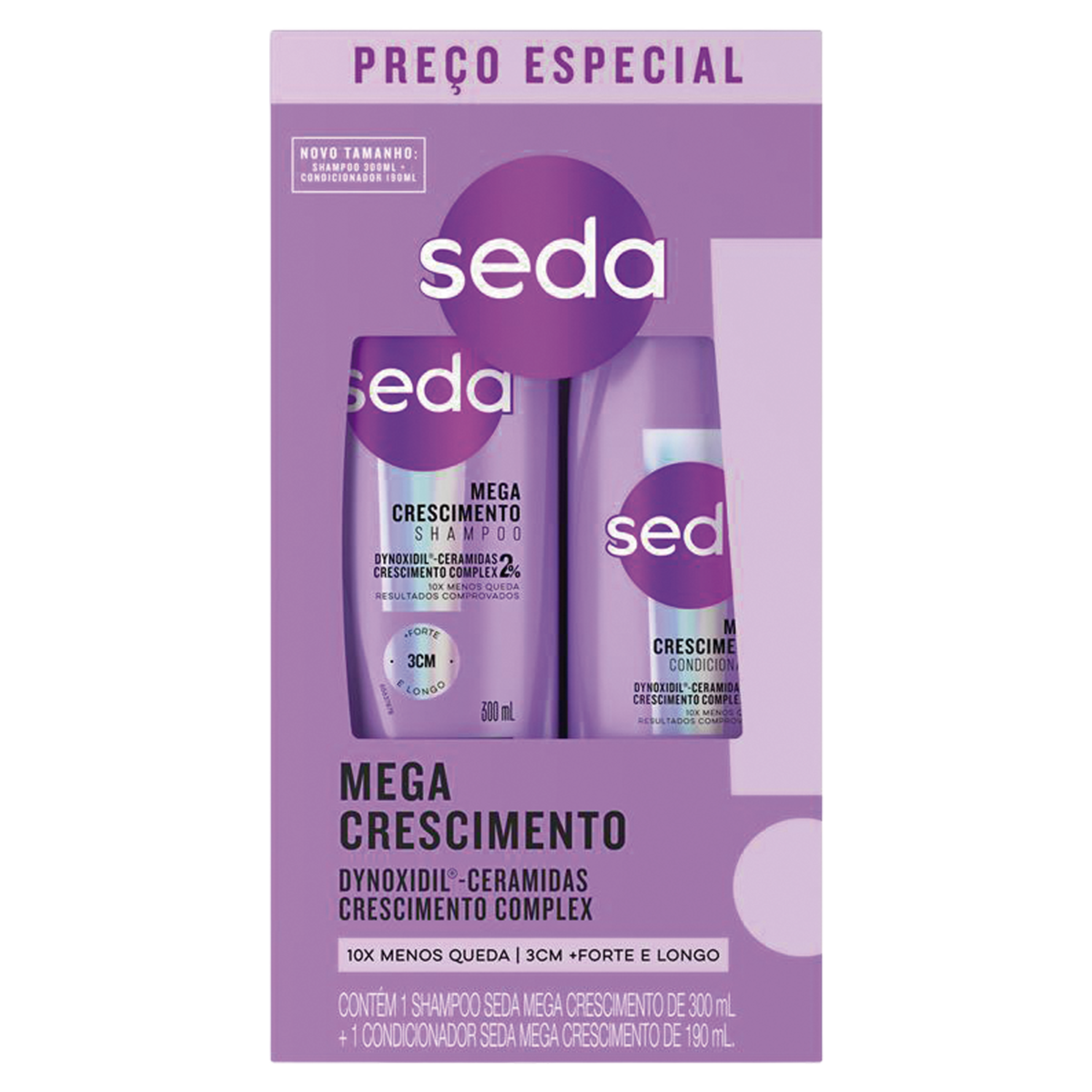 imagem de KIT SEDA SHAMPOO 300ML+COND MEGA CRESCIMENT
