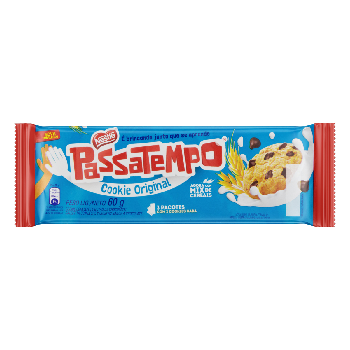 imagem de COOKIE NESTLÉ PASSATEMPO GOTAS CHOCOLATE 60G