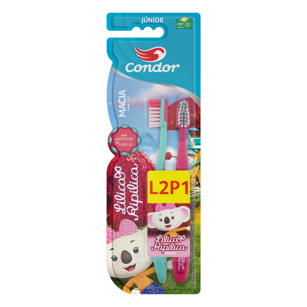 imagem de ESCOVA DENTAL CONDOR JUNIOR L2P1 LR 82600