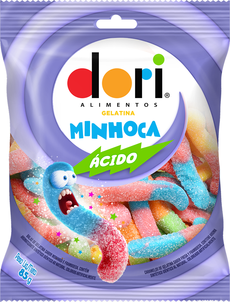 imagem de BALA DORI GELATINA MINHOCA ÁCIDO 60G