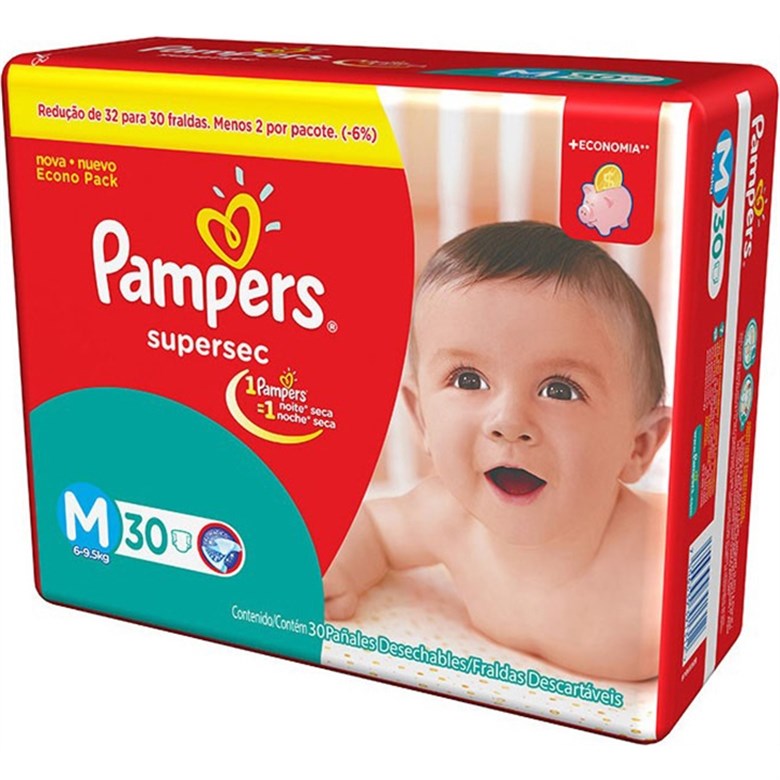 imagem de FRALDA DESCARTÁVEL PAMPERS SUPERSEC M 30UN