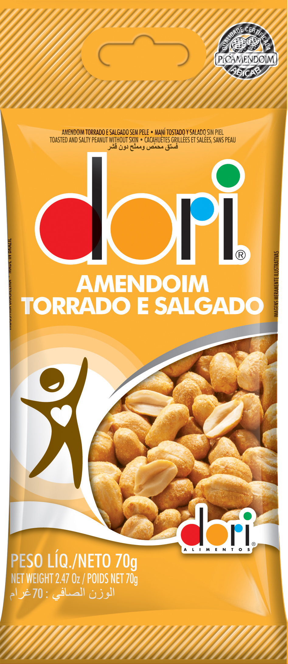 imagem de AMENDOIM DORI 70G TORRADO SAL S PEL