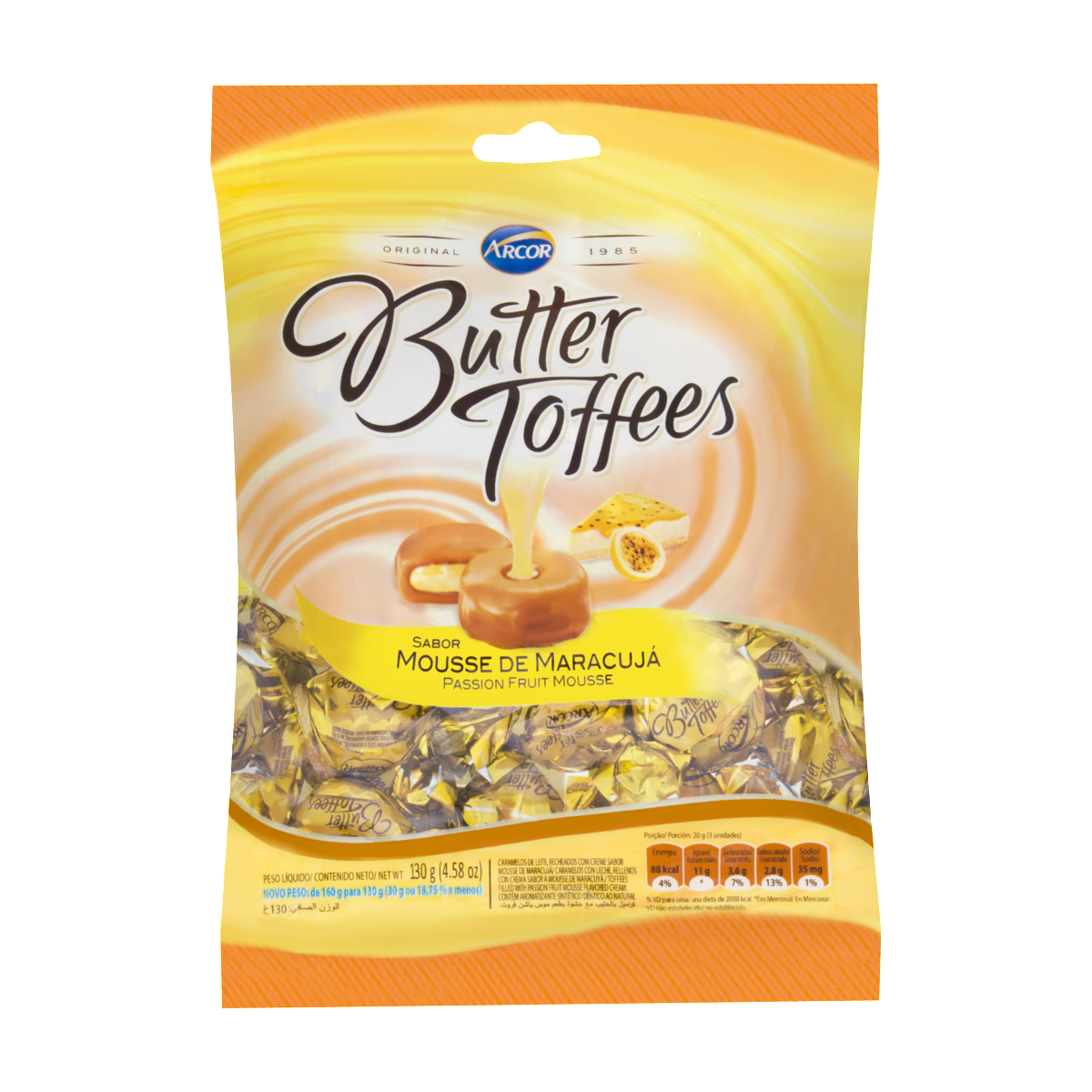 imagem de BALA ARCOR BUTTER TOFFEE 100G MARACUJÁ PACOTE