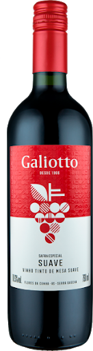 imagem de VINHO TINTO NACIONAL GALIOTTO SUAVE 750ML