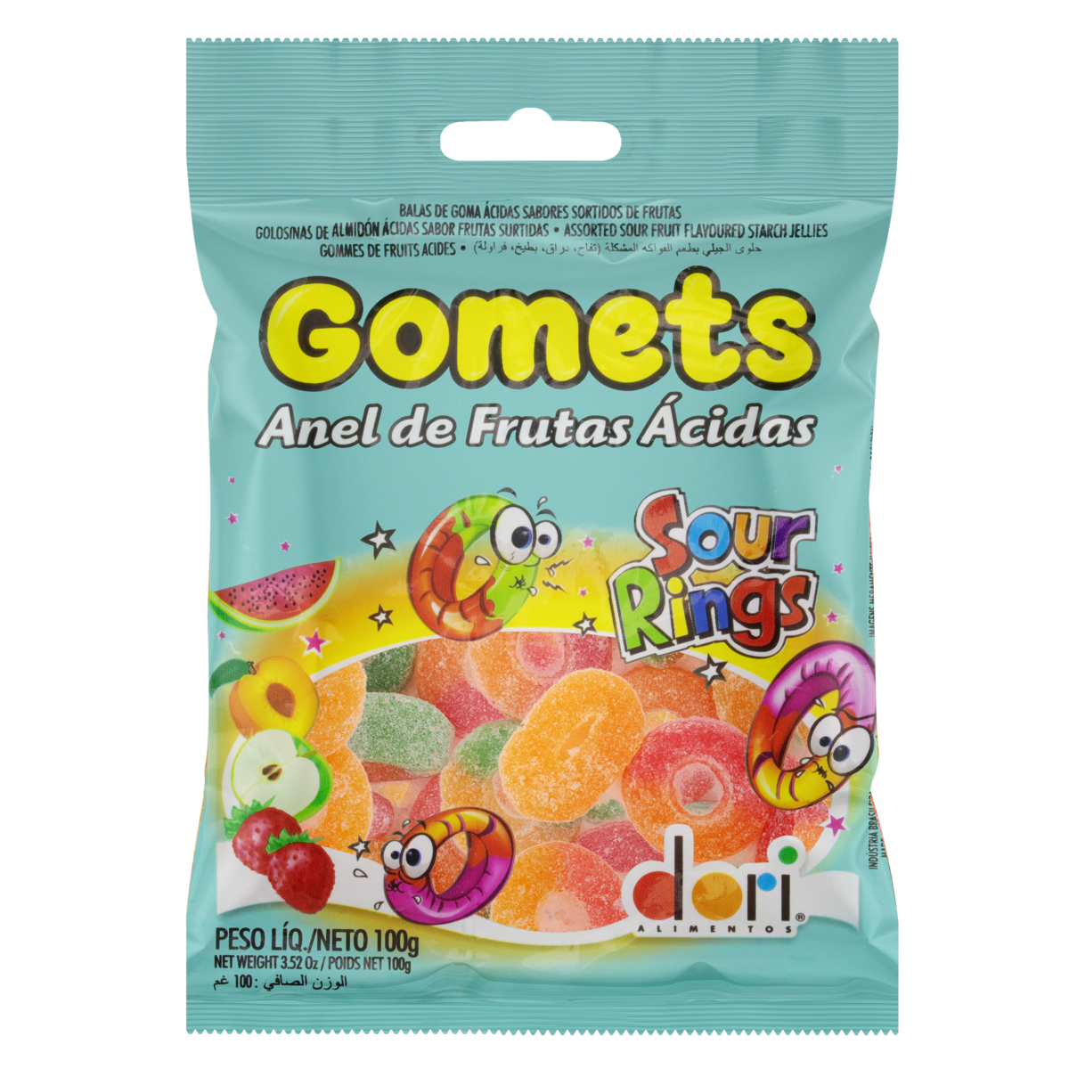 imagem de BALA DORI GOMETS ANEL F ÁCIDAS PACOTE 100G