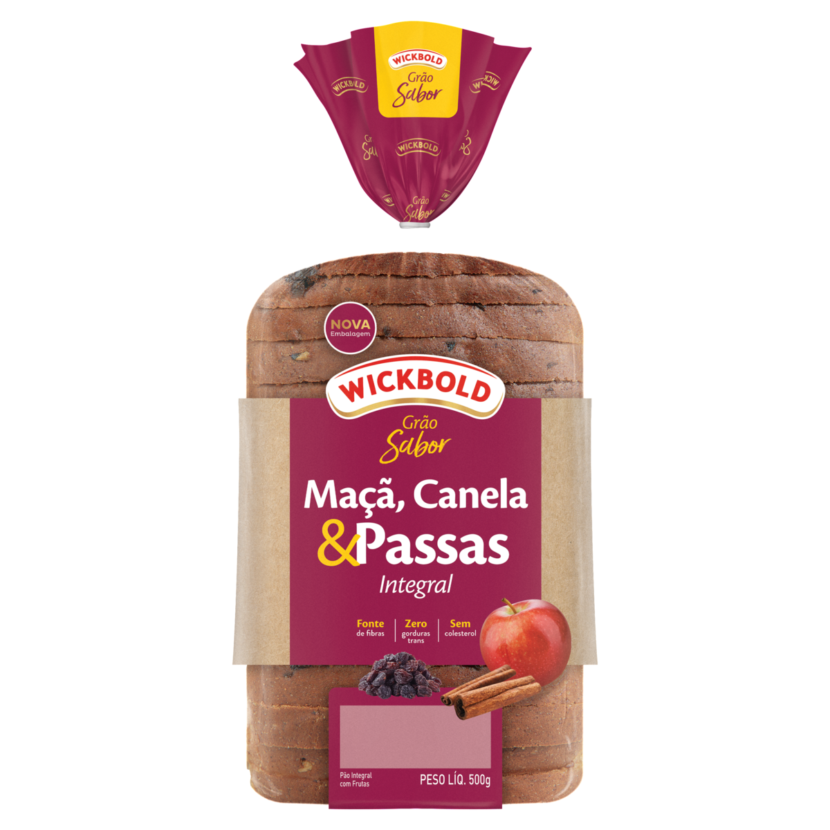 imagem de PÃO WICKBOLD FRUTAS MAÇÃ CANELA PASSAS 450G