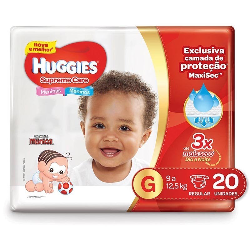 imagem de FRALDA DESCARTÁVEL MÔNICA HUGGIES SUP CARE JUMBO G 20UN