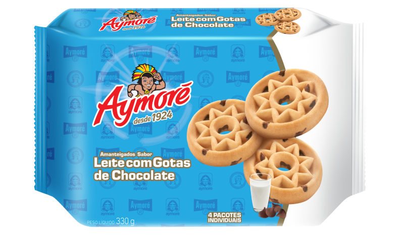 imagem de BISCOITO  AYMORÉ AMANTEIGADO 248G LEITE GOTA CHOC