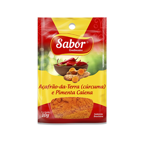 imagem de AÇAFRÃO DA TERRA SABOR (CURCUMA) E PIMENTA CAIENA 10G