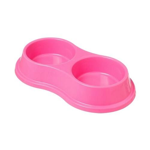 imagem de COMEDOURO DUPLO 0,8L.PLASVALE ROSA