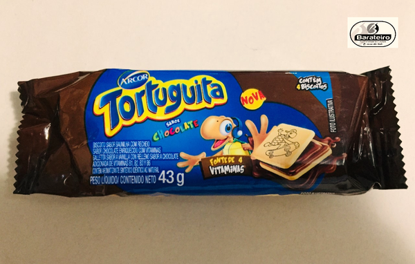 imagem de BISCOITO RECHEADO TORTUGUITA 43G CHOCOLATE